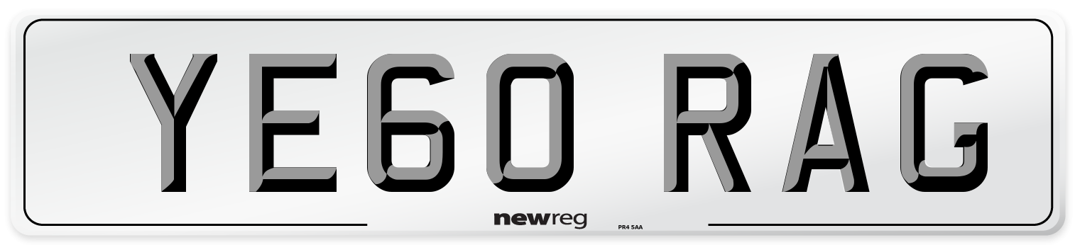 YE60 RAG Number Plate from New Reg